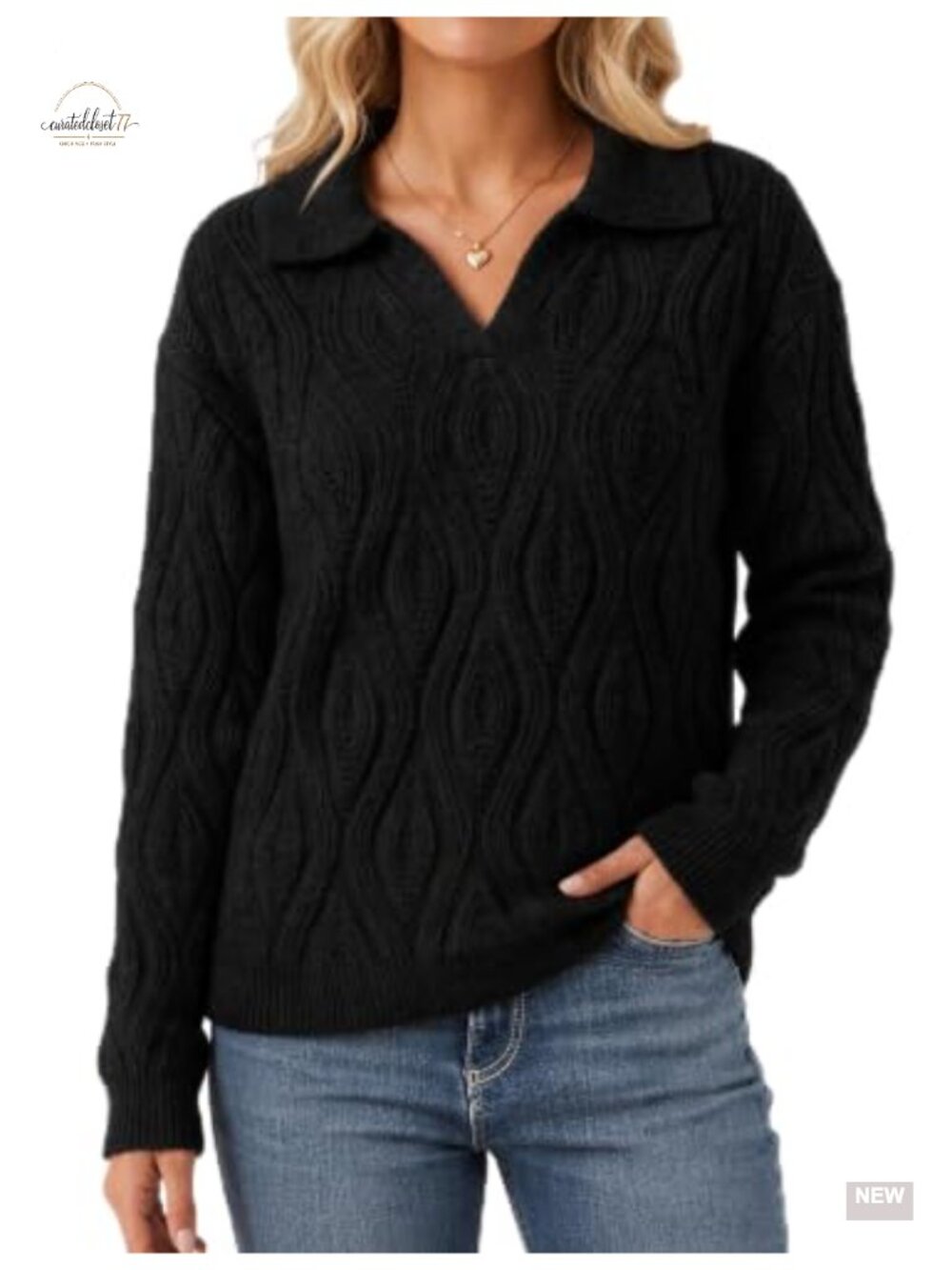 Oversized V-Neck Pullover Sweater Knit Soft Fall 2026